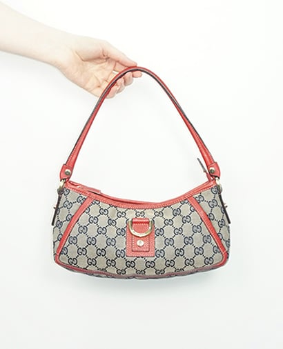 Abbey Pochette, &pound;90, Handbags, Blue, Canvas, Front view